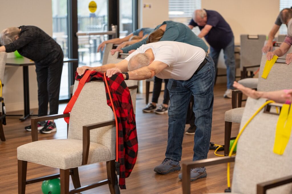 man stretching exercising