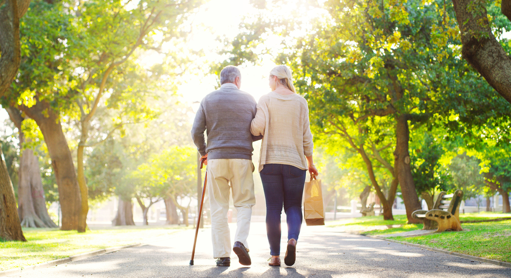 old couple walking